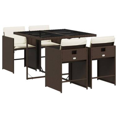 vidaXL - Tuinset - Bruin - Poly rattan product