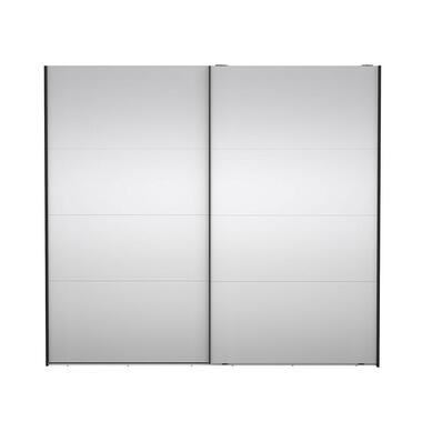 Hioshop Catania schuifdeurkast 2 deuren met spiegel 245x220cm mat zwart product