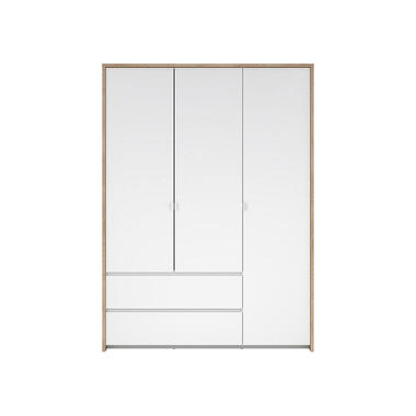 Hioshop Next kledingkast 3 deuren 2 lades 149x200cm hoogglans wit product