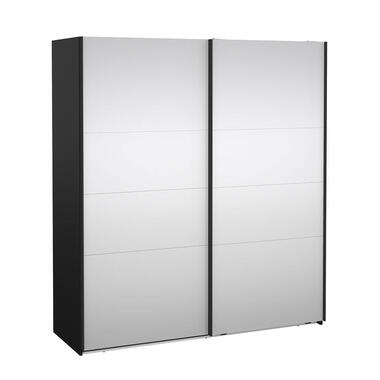 Hioshop Catania schuifdeurkast 2 deuren met spiegel 180x200cm mat zwart product