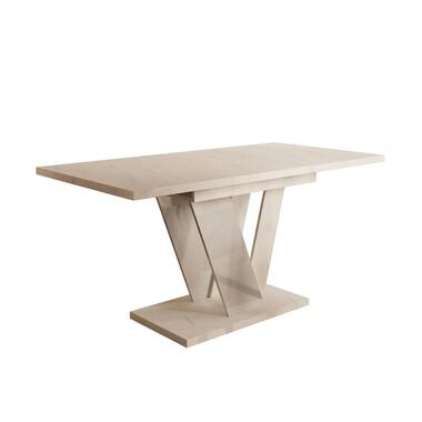 Meubella - Eetkamertafel Dayman - Wit marmer - 160 cm - Uitschuifbaar product