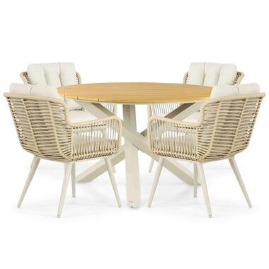 Tuinset 4 personen 125 cm Aluminium/wicker Taupe Coco Custa/Ancona product