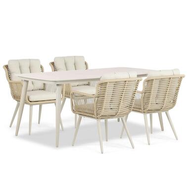 Tuinset 4 personen 180 cm Aluminium/wicker Taupe Coco Custa/Vienna product