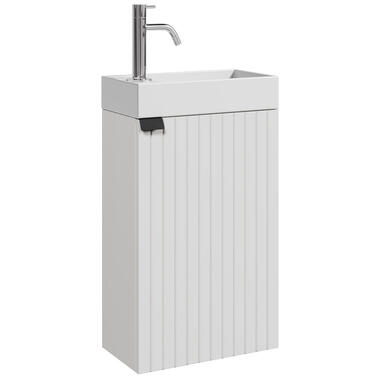 Badplaats Toiletmeubel Bosco 40 x 22 cm - Mat Wit - Fonteinmeubel met Wastafel product