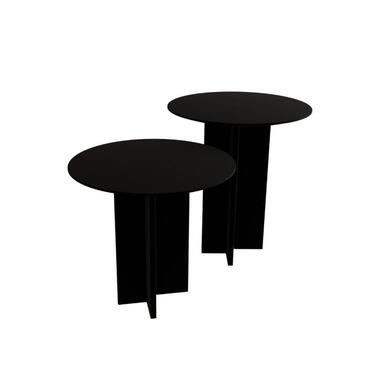 Calicosy - Set 2 ronde bijzettafels LEO - H45 / H55 cm product