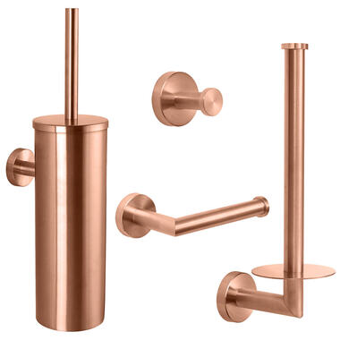 VDN Stainless Toiletaccessoireset rosé goud 4-delig - Geborsteld RVS product