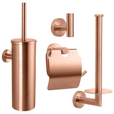 VDN Stainless Toiletaccessoireset rosé goud 4-delig product