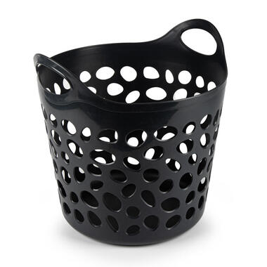 Plasticforte Flexibele wasmand/opbergmand - zwart - 35L product