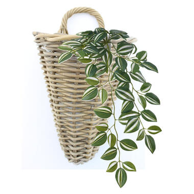 Van der Leeden Wandhanger mand - bruin - 25 x 22 x 32 cm - rotan product