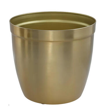 Gerimport bloempot Gea - goud - D13 cm - H12 cm - tuindecoratie product