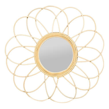 Ostaria Wandspiegel Daisy - bloem - rotan - D38,5 cm - boho product