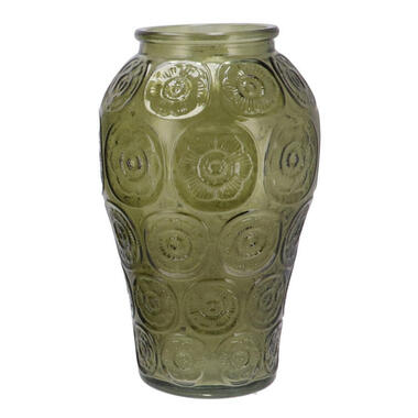 DK Design boeket vaas Circle - glas - olijfgroen - 15 x 25 cm product