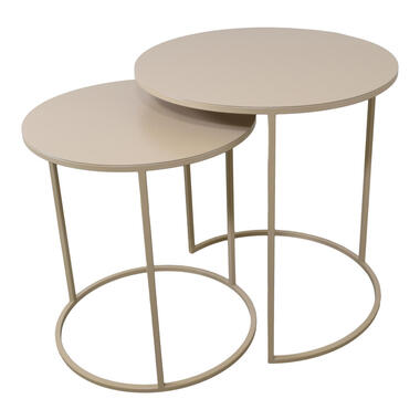 LOFT42 Elvy Set Bijzettafels Rond - Beige - Ø49x52 product