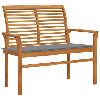 vidaXL - Bank Batavia met grijs kussen - Teakhout - 112x55x94 cm product