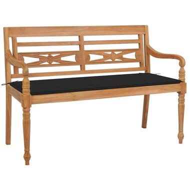 vidaXL - Bankje - Zwart - Teakhout - 120 cm product