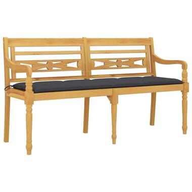 vidaXL - Tuinbank Batavia met antraciet kussen - Teakhout - 150x51.5x84 cm product