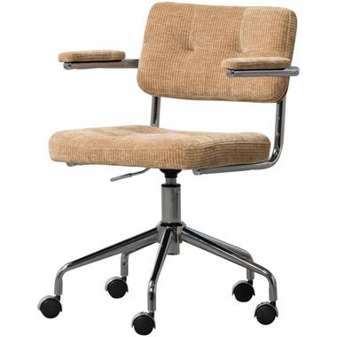 WOOOD Kova Bureaustoel - Geweven Ribstof - Donkerzand - 87x54x80 product