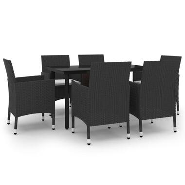 vidaXL - Tuinset - Zwart - Poly rattan - 140 cm tafellengte product
