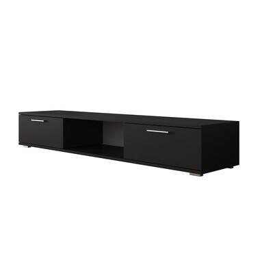Meubella - Arkansas - TV-Meubel - Zwart - 176x40x28 cm product
