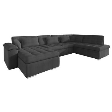 Meubella - Hoekbank Nicoreta - Grijs - Stof - Links product