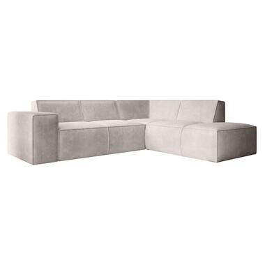 Meubella - Hoekbank Monet - Beige - Ribstof - Rechts product