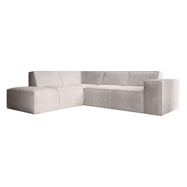 Meubella - Hoekbank Monet - Beige - Ribstof - Links product