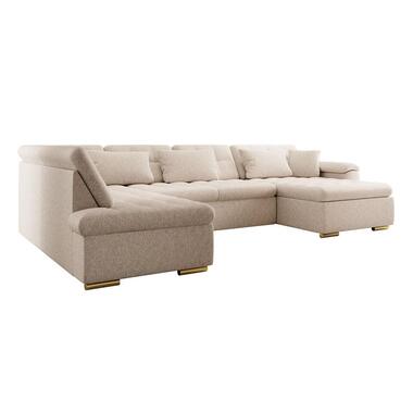 Meubella - Hoekbank Nicoreta - Beige - Teddy Boucle - Rechts product