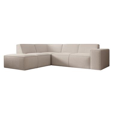Meubella - Hoekbank Monet - Beige - Teddystof - Boucle - Links product