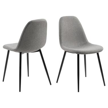 Eetkamerstoel - Grijs - Stof - Zithoogte 48,5cm - Willy - Set van 4 product