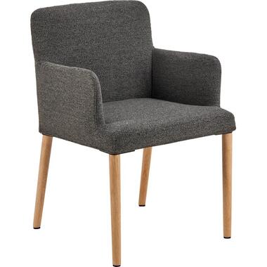 Eetkamerstoel - Antraciet - Stof - Zithoogte 48cm - Zumen - Set van 2 product