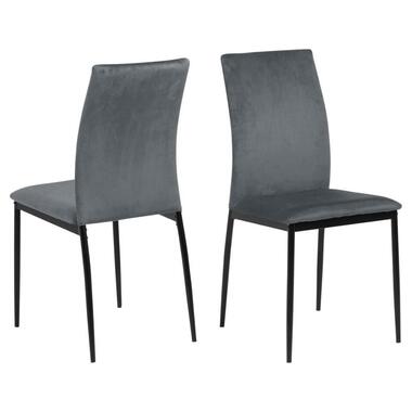 Eetkamerstoel - Donkergrijs - Zithoogte 48,5cm - Grondal - Set van 4 product