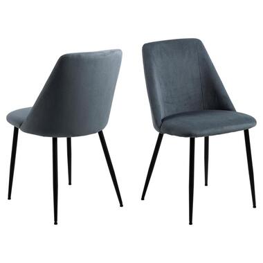Eetkamerstoel - Grijs - Stof - Zithoogte 48,5cm - Ingel - Set van 4 product
