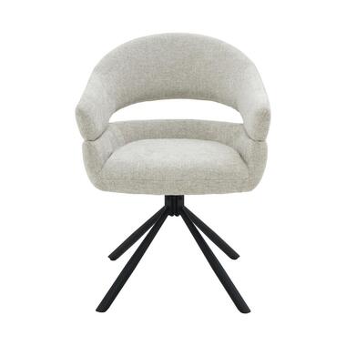 Eetkamerstoel Beige Stof - Zithoogte 51cm - Linn - Set van 2 product