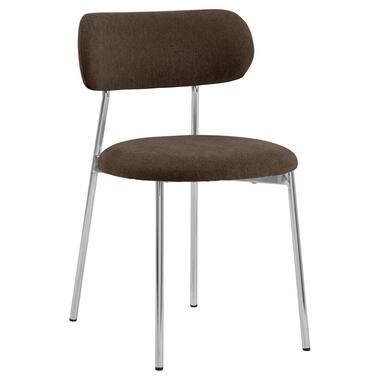 Eetkamerstoel - Bruin - Stof - Zithoogte 48cm - Morka - Set van 2 product