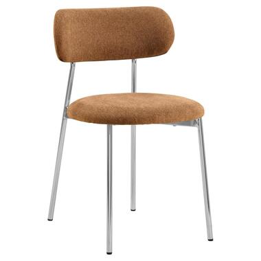 Eetkamerstoel - Terracotta - Stof - Zithoogte 48cm - Morka - Set van 2 product