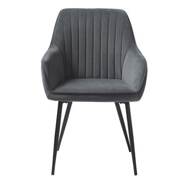 Eetkamerstoel Donkergrijs Velvet - Nolan Stripe - Set van 2 product