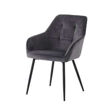 Eetkamerstoel Donkergrijs Velvet - Nolan - Set van 2 product