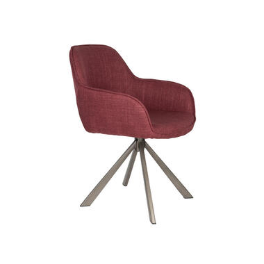 Eetkamerstoel Rood Stof - Draaibaar - Toye - Set van 2 product