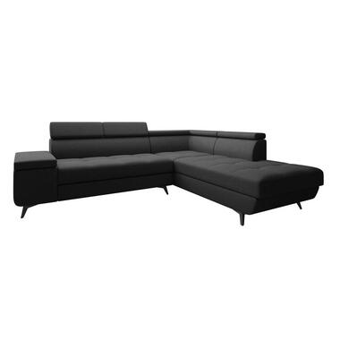 Meubella - Hoekbank Destiny - Zwart - Stof - Rechts product
