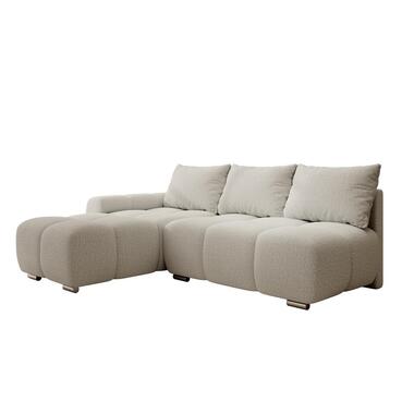 Meubella - Broome - Hoekbank 3-zits - Grijs teddystof - Links product