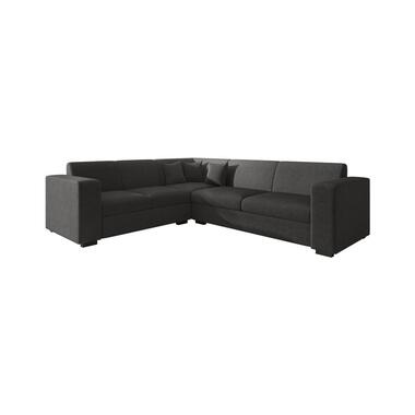 Meubella - Hoekbank Santana - Grijs - Velvet - Links product