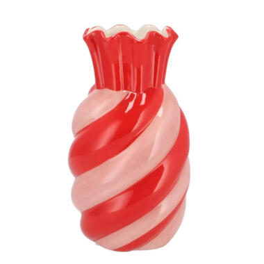 DK Design boeket vaas Sweety - keramiek - roze/rood - 15 x 30 cm product