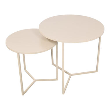 LOFT42 Dulon Set Bijzettafels Rond - Beige - Ø49x46 product
