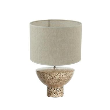 Tafellamp Yasur/Breska - Crème/Wit - Ø40x52cm