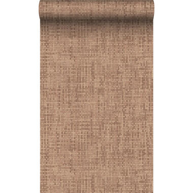 Origin Wallcoverings behang geweven linnenstructuur bruin - 50 x 900 cm