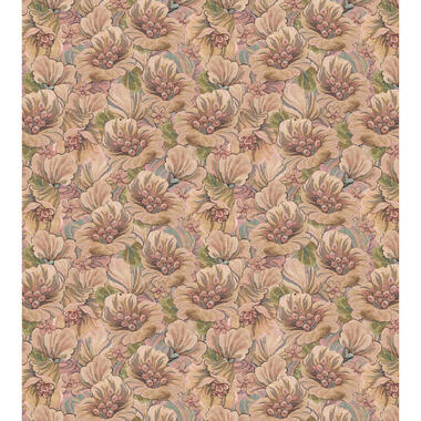 ESTAhome fotobehang geborduurd bloemmotief bruin, beige en oudroze