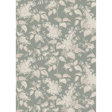 Borastapeter behang - bloemen - blauw grijs en roze - 53 cm x 10.05 m - 662669 product