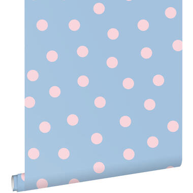 ESTAhome behang - stippen - blauw en roze - 50 x 900 cm - 131577 product