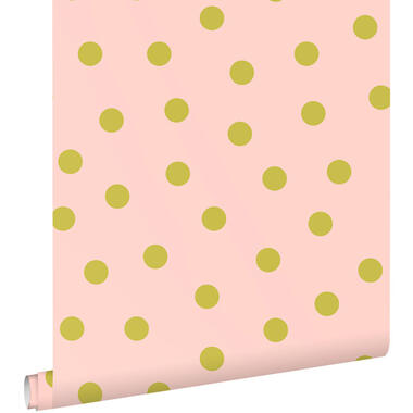 ESTAhome behang - stippen - roze en groen - 50 x 900 cm - 131576 product