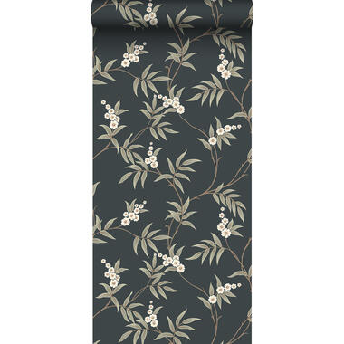 Borastapeter behang - bloemen - donkerblauw en groen - 53 cm x 10.05 m - 662654 product